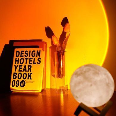 Портативна лампа-нічник акумуляторна Moon Sunset Lights AX-215 проекція з ефектом заходу сонця 500mAh
