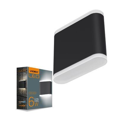 Архітектурний LED світильник VIDEX |6W, 2700K, AC220V-240V, IP54| Чорний VL-AR06-062B