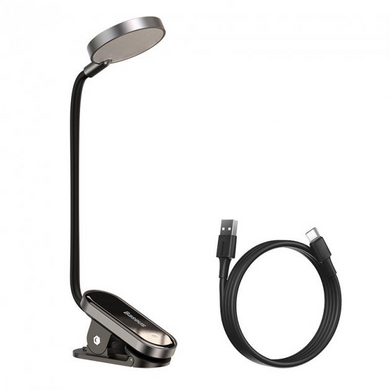 Сенсорна лампа з прищіпкою з гнучкою ніжкою для читання BASEUS Mini Clip Lamp Чорний