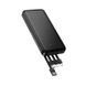 Павербанк 10000 повербанк 10000 mAh HOCO J163 повер банк 10000 power bank для роутера павер банк з кабелями чорний