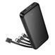 Павербанк 10000 повербанк 10000 mAh HOCO J163 повер банк 10000 power bank для роутера павер банк з кабелями чорний