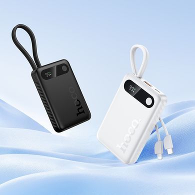 Павербанк 10000 повербанк 10000 mAh HOCO J171 повер банк 10000 power bank для роутера павер банк з кабелями чорний