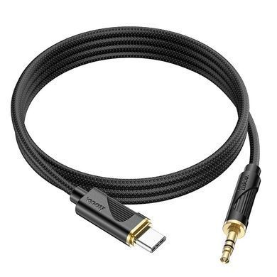 Аудіо-кабель 1м Type-C to Aux 3.5 мм HOCO UPA30 Friend Чорний