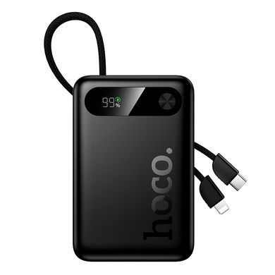 Павербанк 10000 повербанк 10000 mAh HOCO J171 повер банк 10000 power bank для роутера павер банк з кабелями чорний