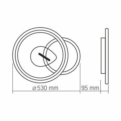 Стельовий LED світильник VIDEX DECORA 52W, 2700-6000K, 220V Чорний VL-CLD-992-BSL