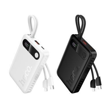 Павербанк 10000 повербанк 10000 mAh HOCO J171 повер банк 10000 power bank для роутера павер банк з кабелями чорний