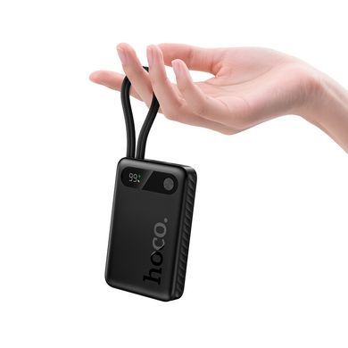 Павербанк 10000 повербанк 10000 mAh HOCO J171 повер банк 10000 power bank для роутера павер банк з кабелями чорний