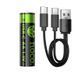 Акумулятори AA 860mAh 2шт з роз'ємом Type-C HOCO JA3