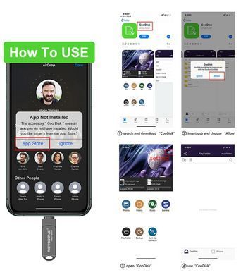 Флешка металева 2в1 256ГБ USB-Lightning для Apple iPhone, iPad, комп'ютера Microdrive A2 256GB Чорний
