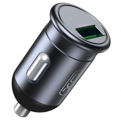 Автомобільний зарядний пристрій з швидкою зарядкою + кабель Micro-USB XO CC46 |1USB, QC3.0 18W| Сірий