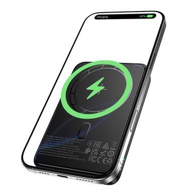 Павербанк зі швидкою 20W та безпровідною зарядкою MagSafe 10000mAh BOROFONE BJ82A 1Type-C Чорний