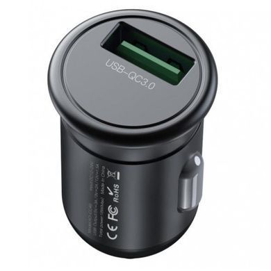 Автомобільний зарядний пристрій з швидкою зарядкою + кабель Micro-USB XO CC46 |1USB, QC3.0 18W| Сірий