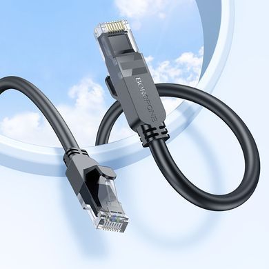 Мережевий кабель для інтернету BOROFONE BUS01 1м/RJ45/cat-6 Чорний