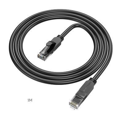 Мережевий кабель для інтернету BOROFONE BUS01 1м/RJ45/cat-6 Чорний