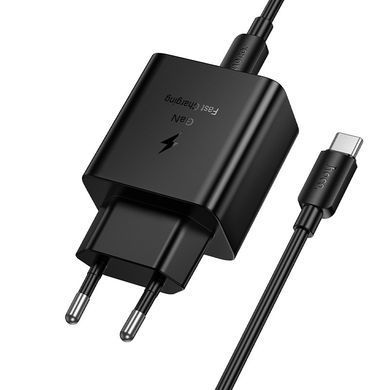 Зарядний пристрій із швидкою зарядкою 45W та кабелем Type-C to Type-C HOCO N77 1Type-C Чорний