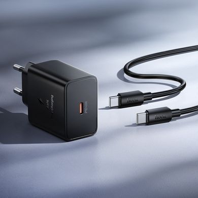 Зарядний пристрій із швидкою зарядкою 45W та кабелем Type-C to Type-C HOCO N77 1Type-C Чорний