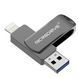 Флешка металева 2в1 256ГБ USB-Lightning для Apple iPhone, iPad, комп'ютера Microdrive A2 256GB Чорний