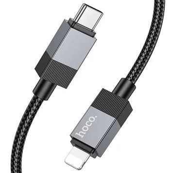 Кабель с быстрой зарядкой Lightning Apple iPhone HOCO X110 Honorific 1м, PD27W Чорний