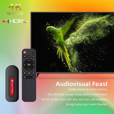 Портативна ігрова консоль Android TV Stick + 2 безпровідні джойстики Q9 Pro 8K Чорний 59043
