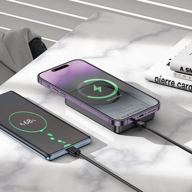PowerBank павербанк PD20W з швидкою зарядкою HOCO Q34 Clever 10000mAh Type-C, LED-дисплей Сірий