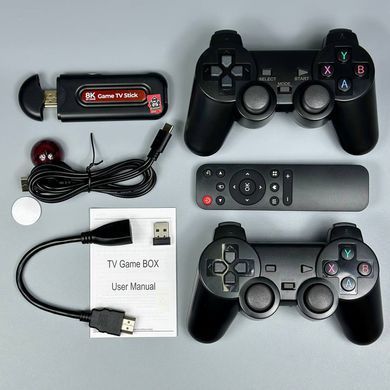 Портативна ігрова консоль Android TV Stick + 2 безпровідні джойстики Q9 Pro 8K Чорний 59043