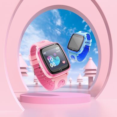 Дитячий смарт-годинник з GPS, SIM-картою, кнопкою SOS, Ліхтариком, HOCO Y100 Блакитний