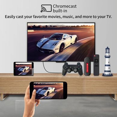 Портативна ігрова консоль Android TV Stick + 2 безпровідні джойстики Q9 Pro 8K Чорний 59043