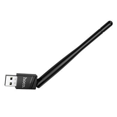 USB WiFi адаптер антена HOCO HI37 WiFi4, до 150 Мбіт/с, USB 2.0 Чорний