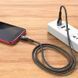Кабель для зарядки телефона MicroUSB Android with LED Safeness charging HOCO U89 1.2m, 2.4A Чорний