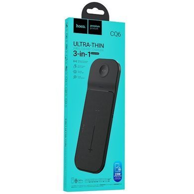 Безпровідний зарядний пристрій 3в1 для годинника Samsung, гарнітури HOCO CQ6 15W Чорний