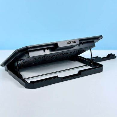 Підставка для ноутбука з охолодженням та місцем під телефон N22 2USB, до 17" Чорний 51260
