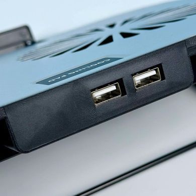 Підставка для ноутбука з охолодженням та місцем під телефон N22 2USB, до 17" Чорний 51260