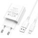 Зарядний пристрій + кабель MicroUSB BOROFONE BA74A |2USB, 2.1A| Білий