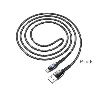 Кабель для зарядки телефона MicroUSB Android with LED Safeness charging HOCO U89 1.2m, 2.4A Червоний