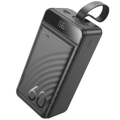Павербанк повербанк 60000mAh зі швидкою зарядкою 22.5W HOCO J123C 3USB/Type-C, QC22.5W+PD20W Чорний
