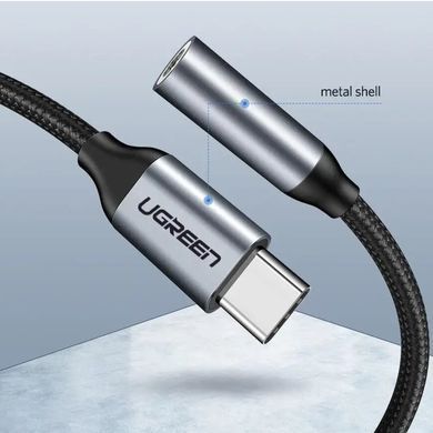 Перехідник Type-C штекер на AUX 3.5мм гніздо UGREEN AV142 Сірий UGR-30632