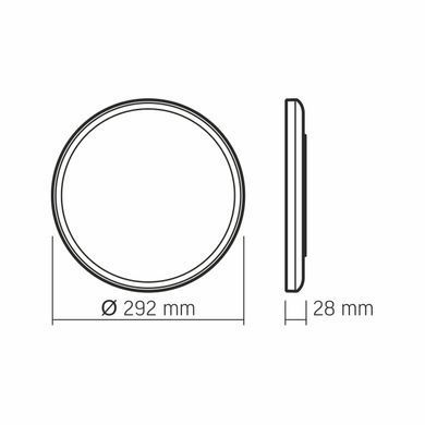 Стельовий LED світильник з декоративною підсвіткою VIDEX круглий 18W, 4000K, 220V Білий VL-DL3R-184W