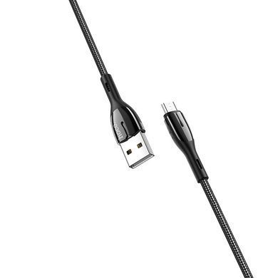 Кабель для зарядки телефона MicroUSB Android with LED Safeness charging HOCO U89 1.2m, 2.4A Червоний