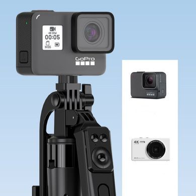 Монопод-трипод, штатив 1.8 м для телефону, Gopro, камери з пультом A17 Long Bluetooth, 1.8М Чорний