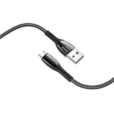 Кабель для зарядки телефона MicroUSB Android with LED Safeness charging HOCO U89 1.2m, 2.4A Червоний