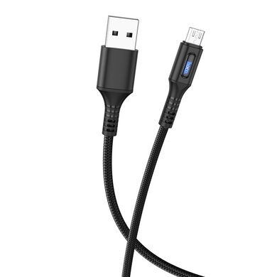 Кабель 1.2м для зарядки телефону, планшета MicroUSB Android Hoco U79 120см 2.4A Чорний