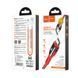 Кабель для зарядки телефона MicroUSB Android with LED Safeness charging HOCO U89 1.2m, 2.4A Червоний