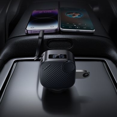 Автомобільний FM-трансмітер HOCO E167 Hero 45W автомобільний модулятор з висувним кабелем Type-C