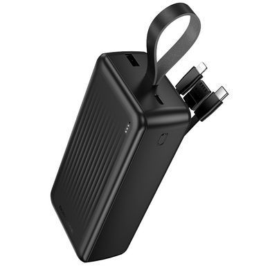 Павербанк 30000mAh з вбудованими кабелями BOROFONE BJ79B 1USB Чорний