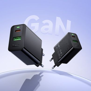 Зарядний пристрій зі швидкою зарядкою 30W та кабелем Type-C to Type-C HOCO CS95A 1USB, 1Type-C Чорний