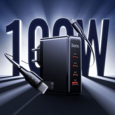 Зарядний пристрій HOCO N85 зарядка 100W з кабелем Type-C мережевий зарядний пристрій 100W зарядний блок USB-C