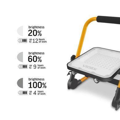 LED світлодіодний прожектор VIDEX F2A |50W, 5000K, 1600Lm, 3.7V| Чорно-жовтий (VL-F2A-505)