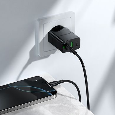 Зарядний пристрій зі швидкою зарядкою 30W та кабелем Type-C to Type-C HOCO CS95A 1USB, 1Type-C Чорний