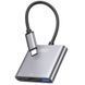 USB-hub хаб адаптер перехідник 3-в-1 XO HUB011 3in1 Type-C |Type-C to HDMI+PD+USB 3.0| Сірий