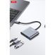 USB-hub хаб адаптер перехідник 3-в-1 XO HUB011 3in1 Type-C |Type-C to HDMI+PD+USB 3.0| Сірий
